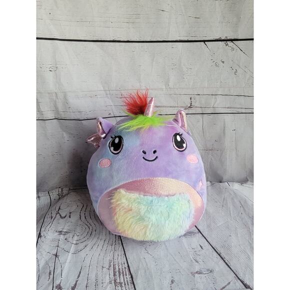Huggy Squeeze Limited Edition Plush 9in Stuffed Unicorn with Rainbow Mane & Tail - Picture 1 of 9